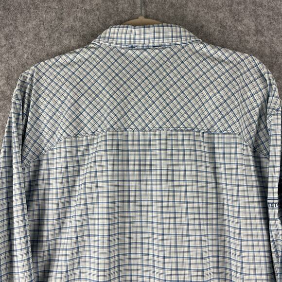Simms Fishing Shirt Mens XXL 2XL Plaid Button Up Pockets Nylon Outdoor Logo - Picture 12 of 16
